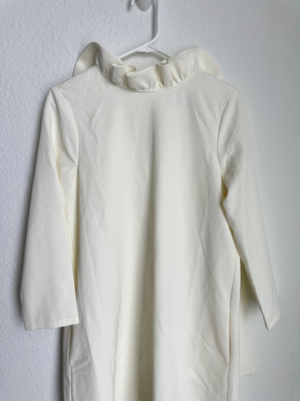 Pomander Place white Daphne Dress Tuckernuck sz Small Long Sleeve Ruffle Collar - Picture 5 of 16